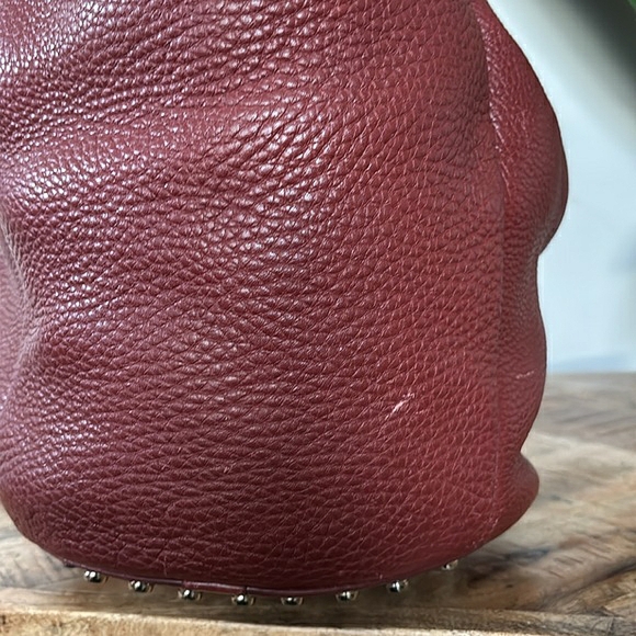 🍷Y2K ALEXANDER WANG Wine Leather Studded Diego Bucket Bag🍷 - Picture 8 of 12
